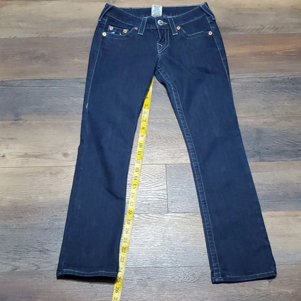 True religion straight cut embroidered pocket jeans